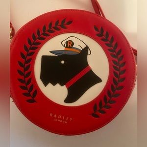 Radley London red round dog cross body